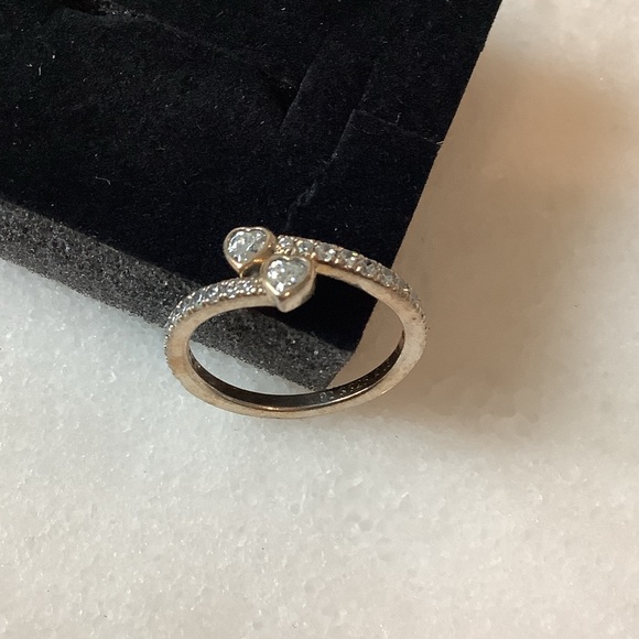 Pandora Double Heart Sparkling Ring, Brand New - Picture 2 of 2